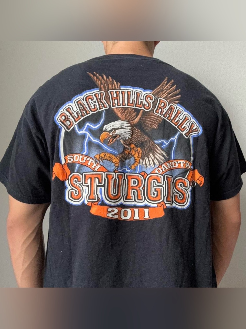 Vintage 2011 Sturgis Bike Week Rally Graphics Black Tee Shirt